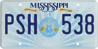 MS license plate PSH538