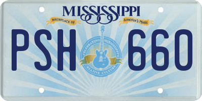 MS license plate PSH660