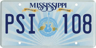 MS license plate PSI108