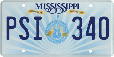 MS license plate PSI340