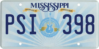 MS license plate PSI398