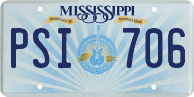 MS license plate PSI706