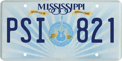 MS license plate PSI821