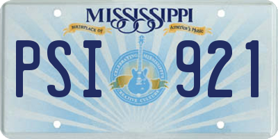 MS license plate PSI921