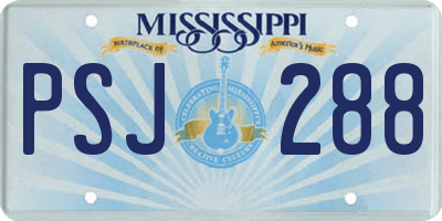 MS license plate PSJ288