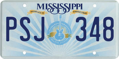 MS license plate PSJ348