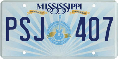 MS license plate PSJ407