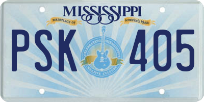 MS license plate PSK405