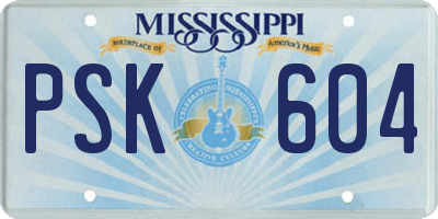 MS license plate PSK604