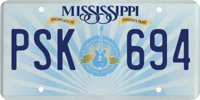 MS license plate PSK694