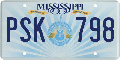 MS license plate PSK798