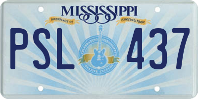 MS license plate PSL437