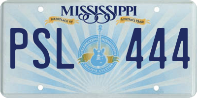 MS license plate PSL444