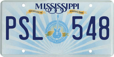 MS license plate PSL548