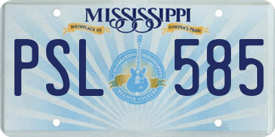 MS license plate PSL585