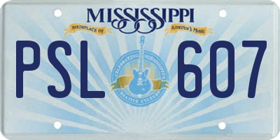 MS license plate PSL607