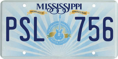 MS license plate PSL756