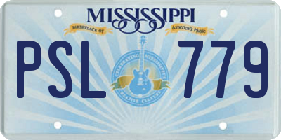 MS license plate PSL779