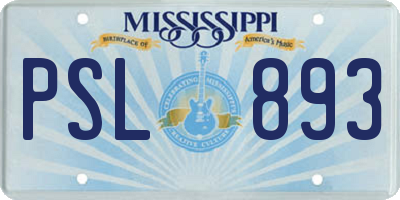 MS license plate PSL893