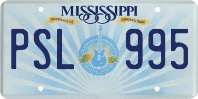MS license plate PSL995