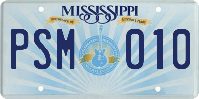 MS license plate PSM010