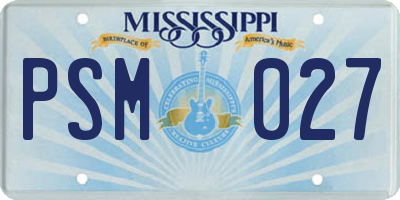 MS license plate PSM027