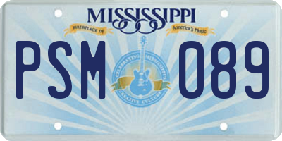 MS license plate PSM089