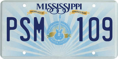 MS license plate PSM109