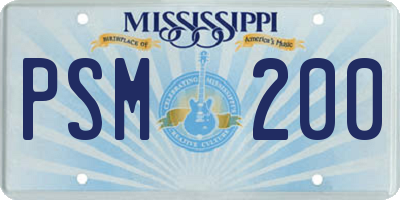 MS license plate PSM200