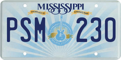 MS license plate PSM230