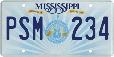 MS license plate PSM234