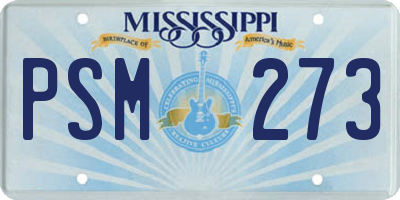 MS license plate PSM273