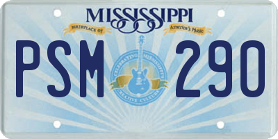 MS license plate PSM290