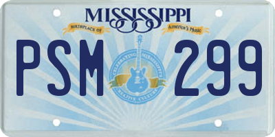 MS license plate PSM299