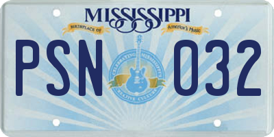 MS license plate PSN032