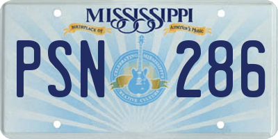 MS license plate PSN286