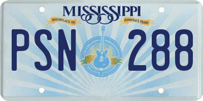 MS license plate PSN288