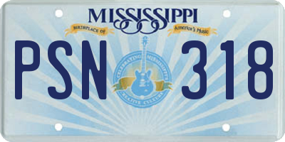 MS license plate PSN318