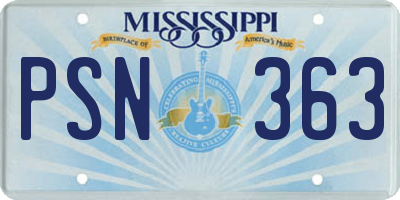MS license plate PSN363
