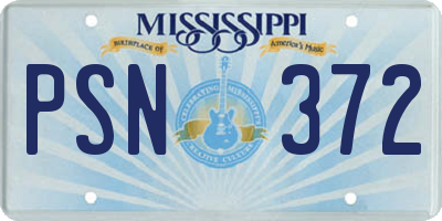 MS license plate PSN372