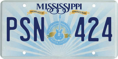 MS license plate PSN424