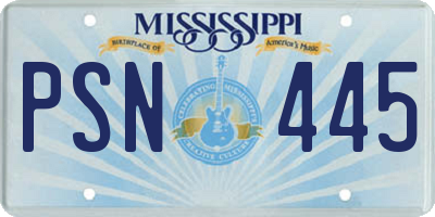 MS license plate PSN445