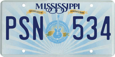 MS license plate PSN534