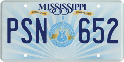 MS license plate PSN652