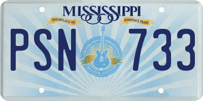 MS license plate PSN733