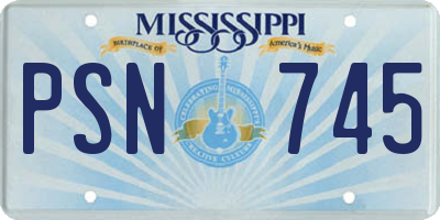 MS license plate PSN745