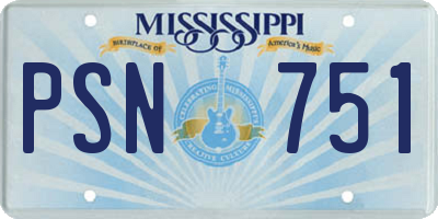 MS license plate PSN751