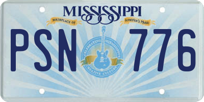 MS license plate PSN776
