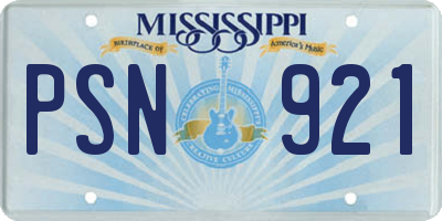 MS license plate PSN921