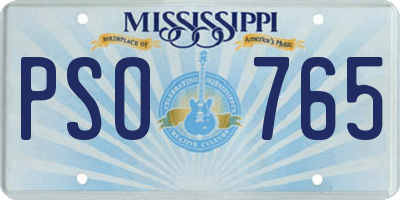 MS license plate PSO765